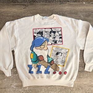 Disney vintage Snow White seven dwarfs Sleepy graphic crewneck sweatshirt